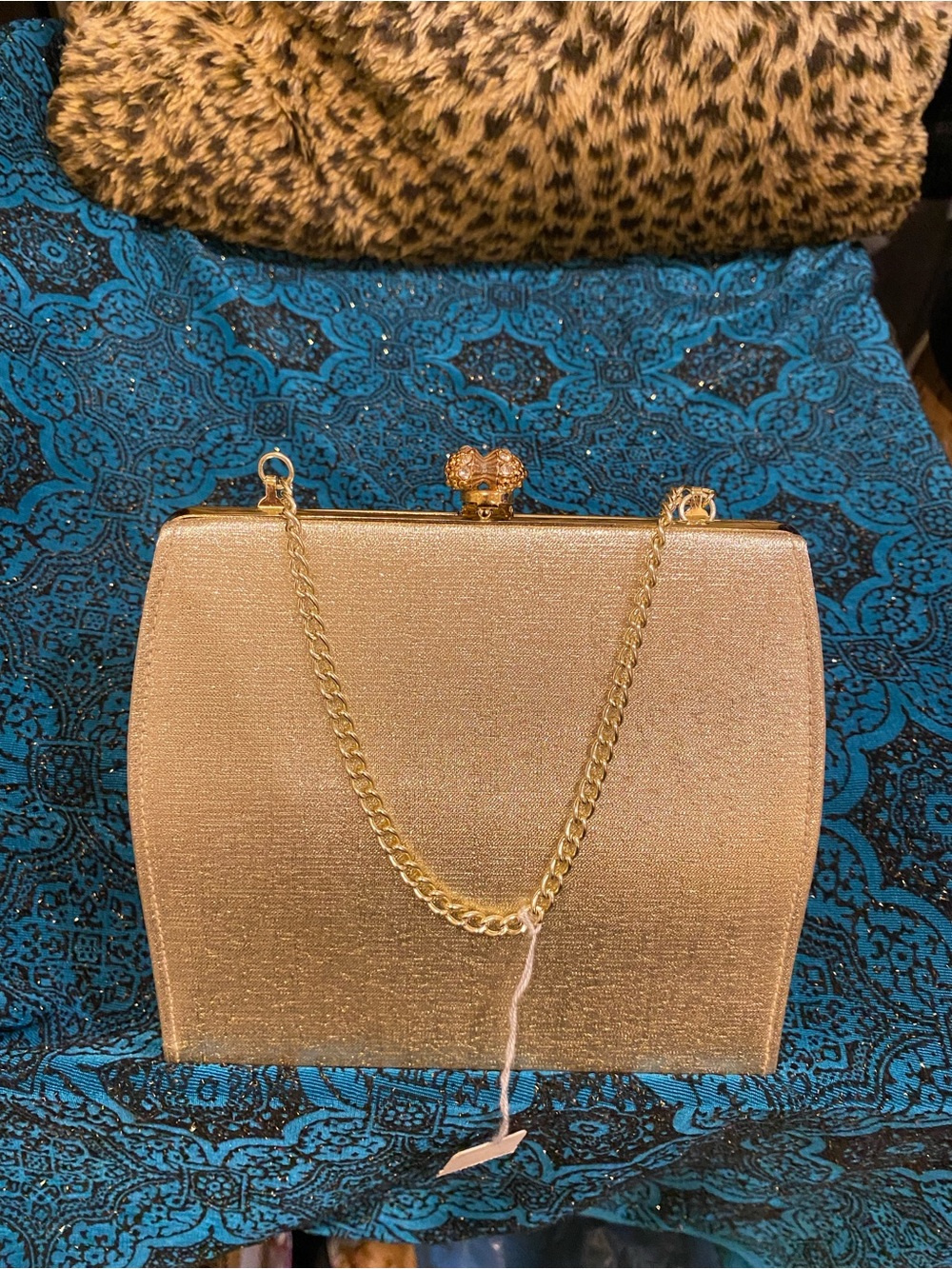 Vintage Gold Chain Evening Clutch